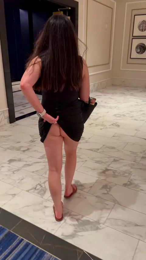 Walking around the casino without panties.