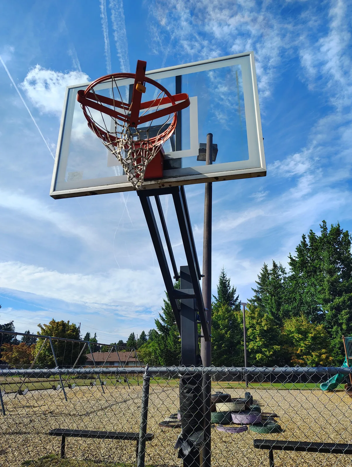 Local church locks up nets so the neighborhood kids can't use the hoops