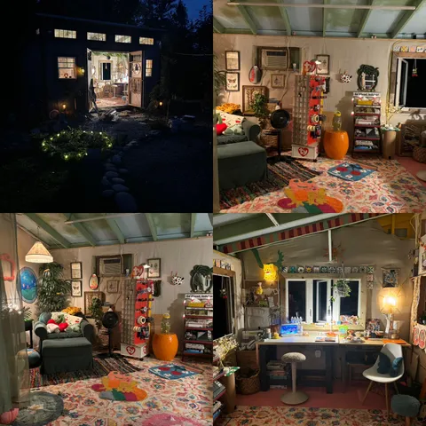 Plopped down a shed right after Christmas. A cozy art studio for our daughter.