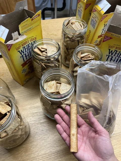 This oddly long Wheat Thin I found while prepping snack