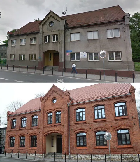 Before and after in Piekary Śląskie, Poland