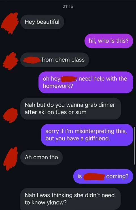 average experience rejecting taken “nice” guys