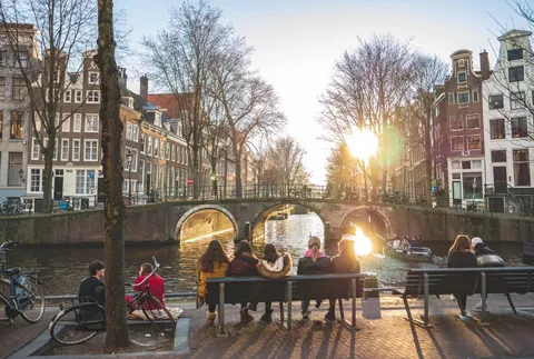 A magical scene caught in the streets of Amsterdam, Netherlands