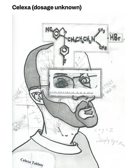 Bryan Lewis Saunders has been documenting his experiences with different drugs and intoxicants in the form of expressive self-portraits