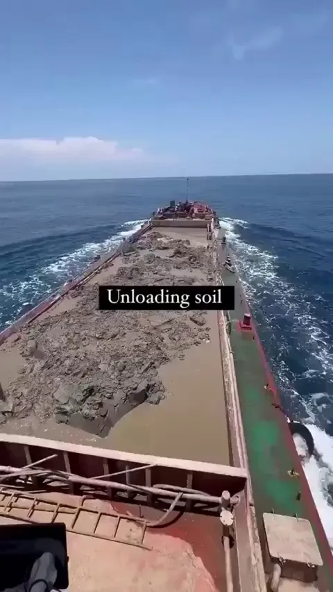 Dumping soil in the middle of the sea 😯