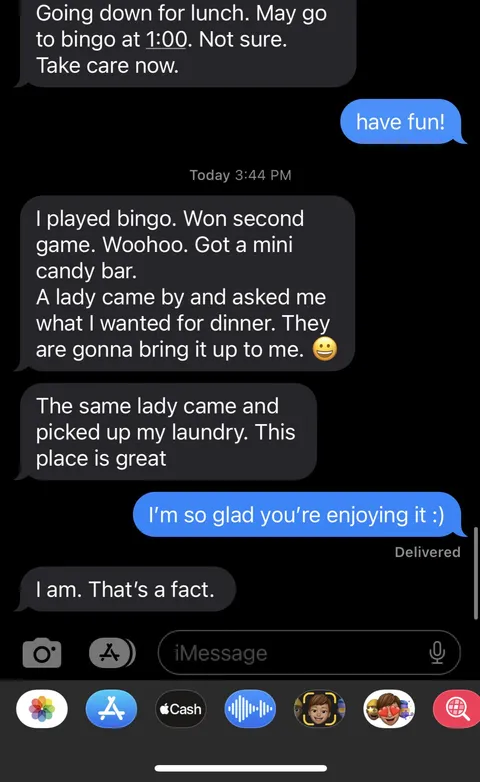 I moved my grandmother to a new facility because my mother put her in an awful one where she was extremely depressed