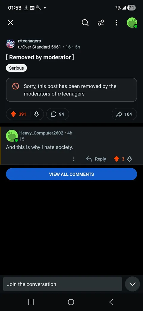 The original post was a boy disclosing his story, about how he got sexually assaulted by a girl. Why did the mods remove this?