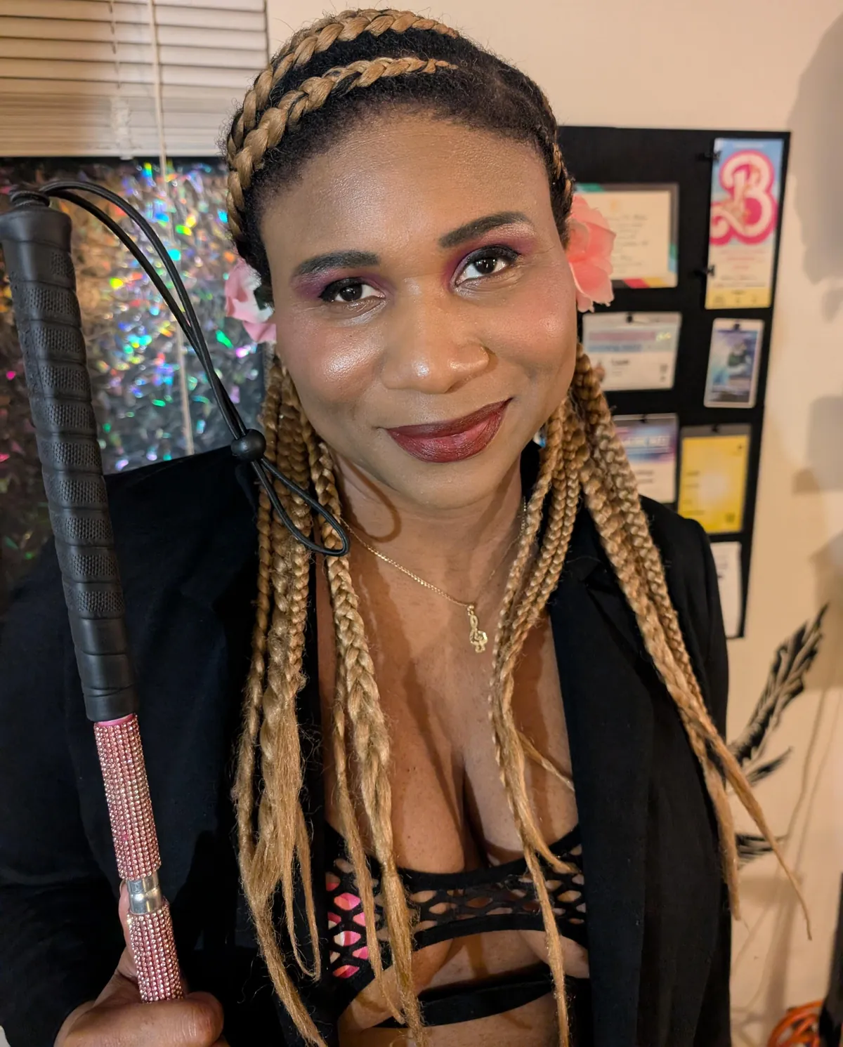 My SO is blind and I do her makeup, a splash of pink for a night out! I've been reigning in the wing length, I think it frames her face better?