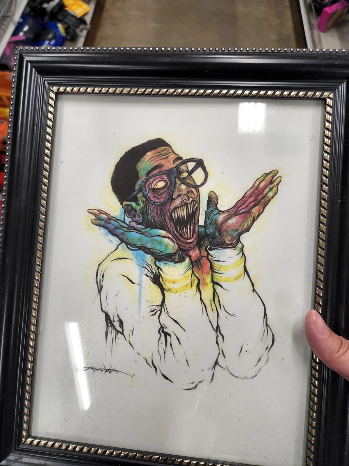 Since everyone seemed to like that creepy doll donation so much here was the second creepiest weird thing I ever found in a shelf full of paintings.