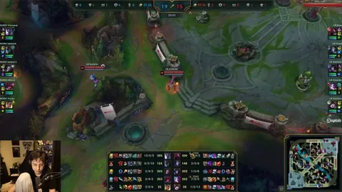 LR Baus has a shutdown with a 3-10 score and when he gets collapsed on by enemy team he flashes to get a Heartsteel stack | LR vs NORD scrims