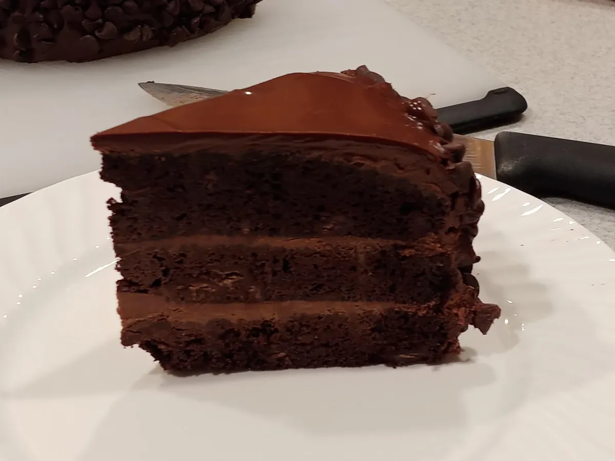 [Homemade] My attempt at 150 hour chocolate cake for my brother's birthday.