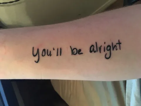 My first tattoo had to be a sentimental one, my moms favorite saying to me in her hand writing! Done by Elekktra at Beneath the Surface in Las Vegas, Nevada.