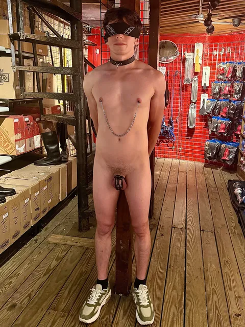Went to Leather Man NYC today to get sized for my first new cage in years… how it ended