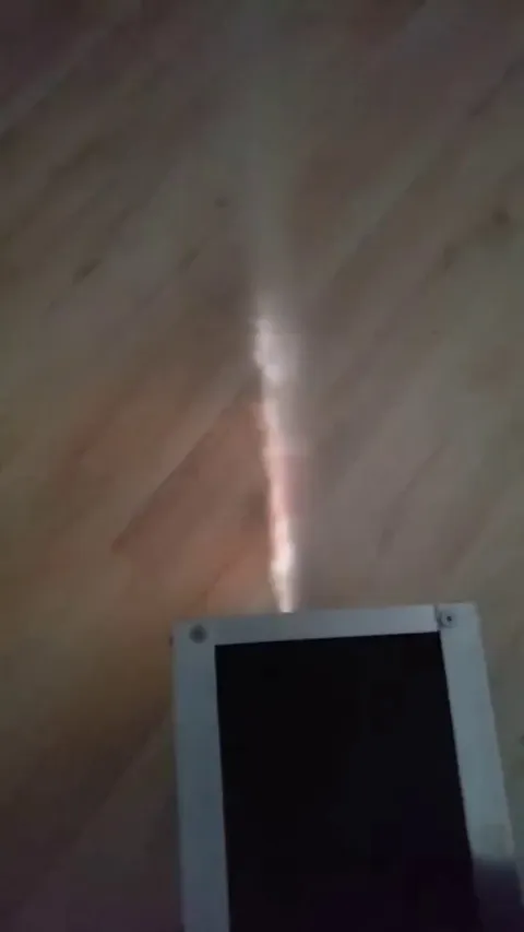 Hologram projection using fog machine.