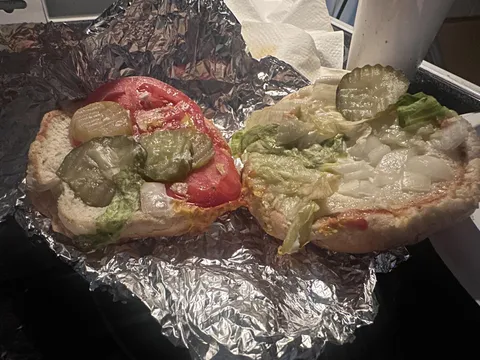 My sister went to Five Guys and they didn’t to put the burger patty on her burger.