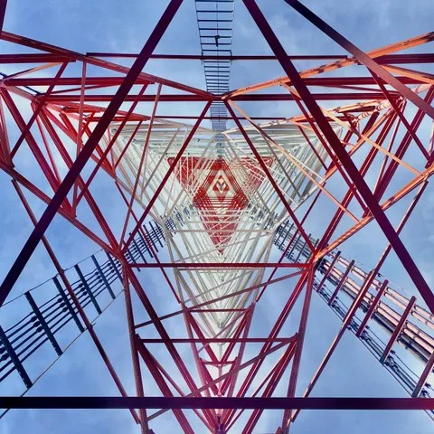 ITAP of looking up from under a radio tower