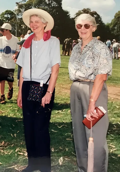 My Grandma and her little sister (with their parents). Sydney, Australia. 1930s vs 60 years later.