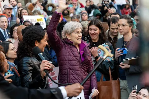 Democratic Lawmakers rally at Treasury Dept. against Musk and DOGE