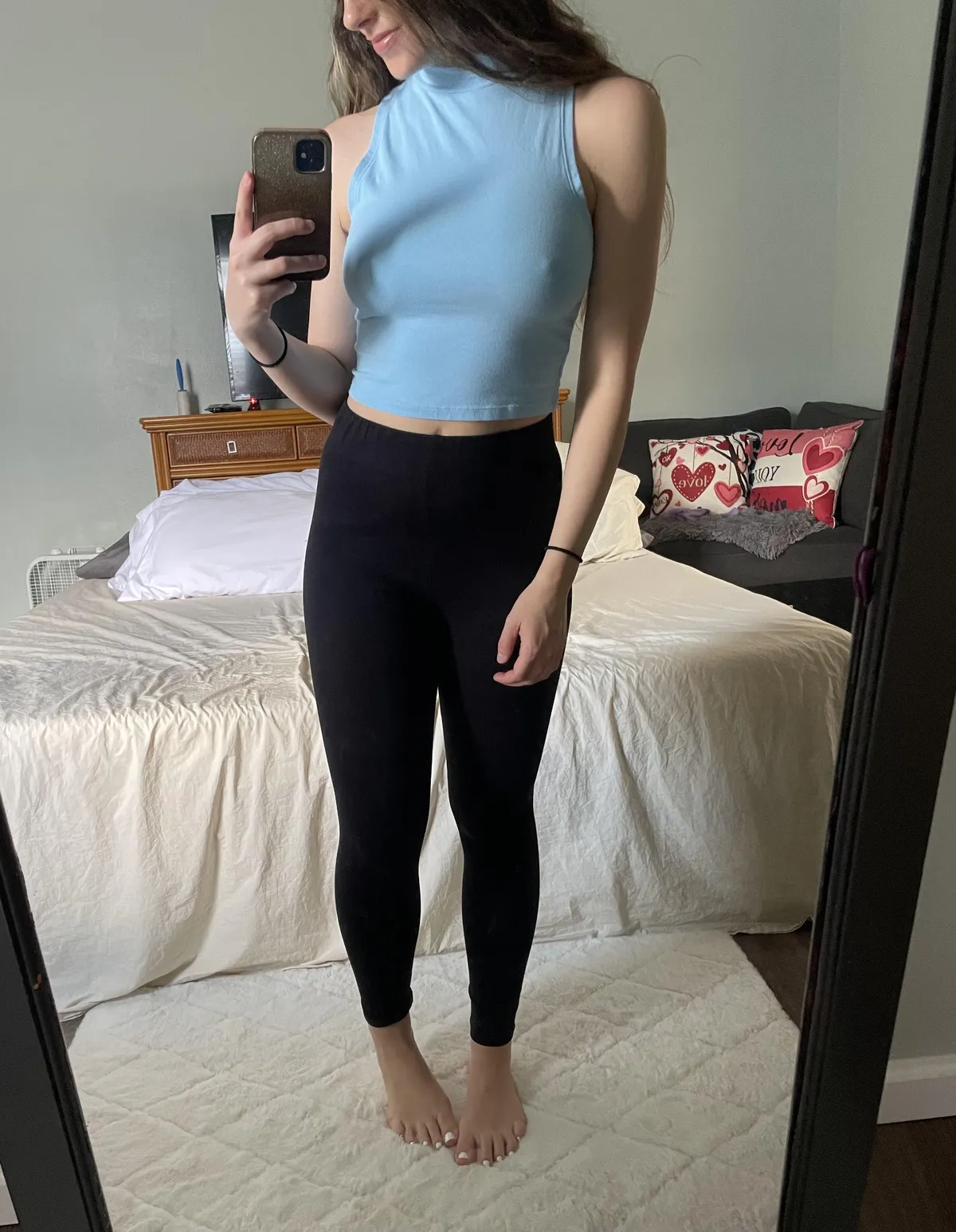 A lil pokie blue top