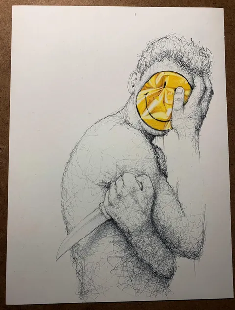 Some of my ballpoint pen drawings on paper.