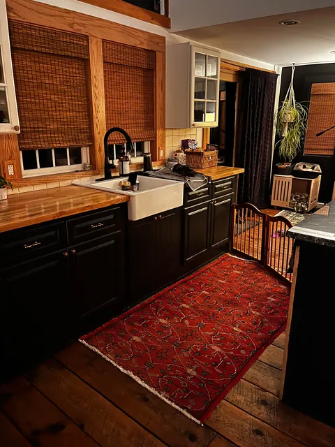 My downstairs living room, kitchen, entry way, music room and bathroom