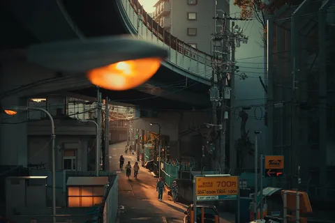 ITAP the sun calmly setting over Osaka