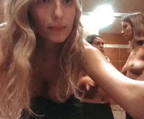 Another girls trip together to the bathroom