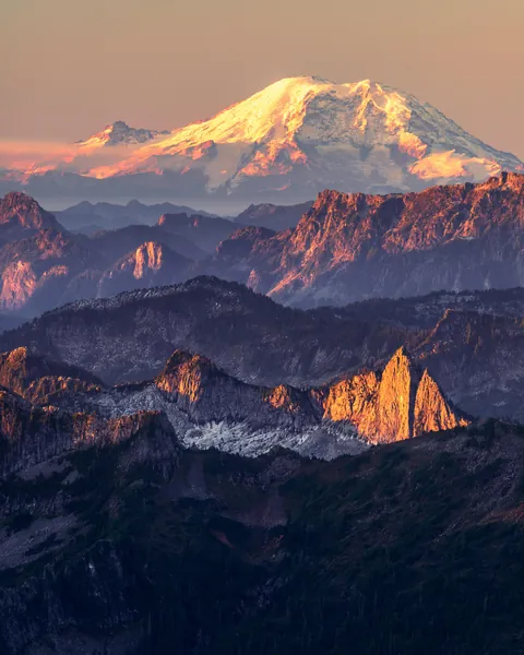 Sunrise Over the Central Cascades, Washington [4338x5423][OC]