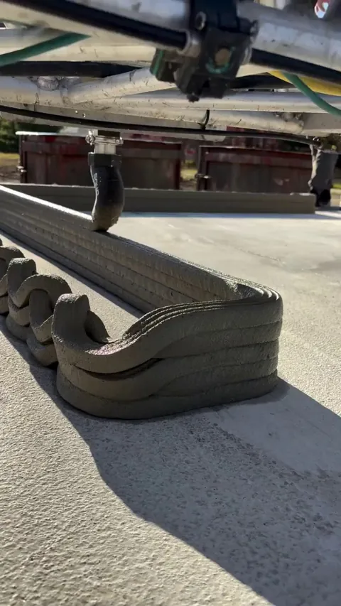 Building concrete structures with machine.