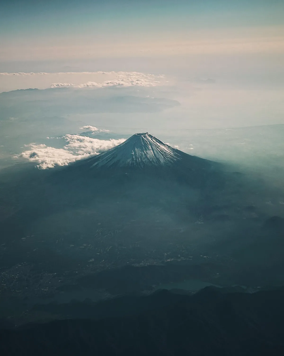 ITAP of Mt Fuji from a plane window.