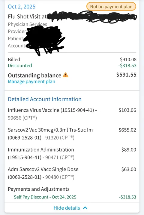 My (free) COVID and flu shot cost $900 after my healthcare plan was retroactively terminated