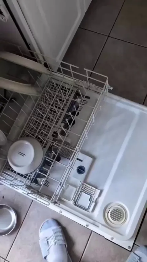 Trying to close the dishwasher