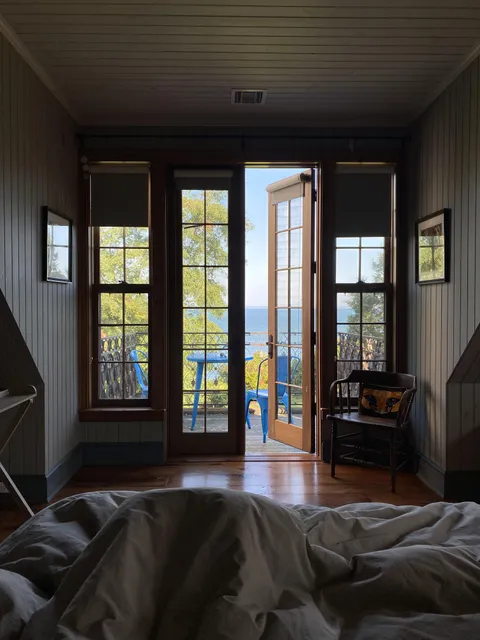 My view from bed overlooking the Long Island Sound