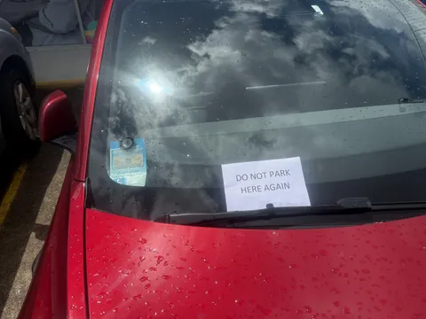 I have a disabled parking permit and came out to find this notice on my car.
