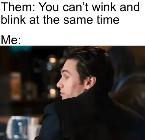 Is he blinking or winking?