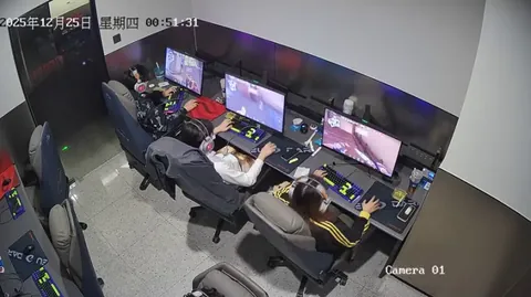 three guys playing video games