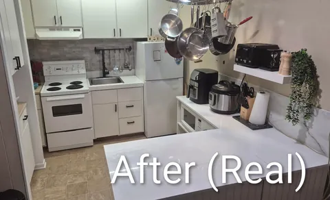 I asked AI to remodel my ugly apartment kitchen, then did it in real life...(photos)