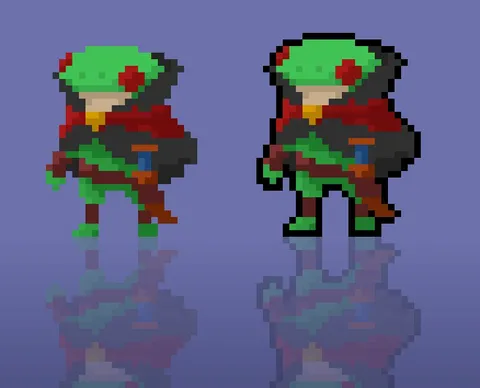 Does the outline ruin it? Frog character i'm working on