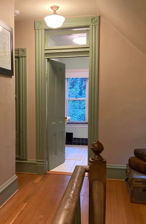 Stained glass transom window