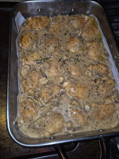 [Homemade] Chicken Madeira with Rice Pilaf and Asparagus