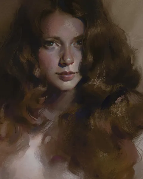 Portrait, Drawn-to-Life (me), Digital Painting, 2021