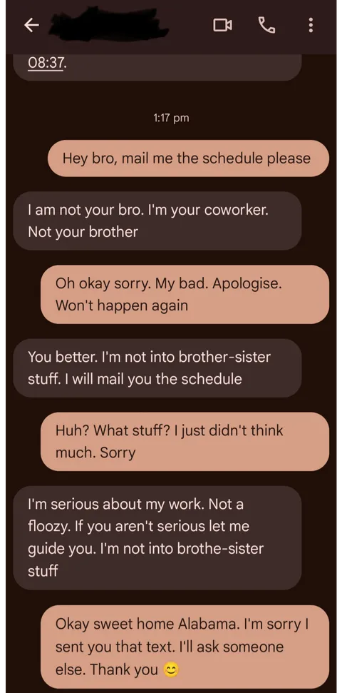 Did the mistake of calling my coworker bro.