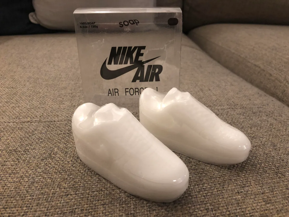 My friend owns a club called Soap in Seoul. They did a collab with Nike and released soap air forces ones. Thought these would appreciated on r/sneakers.