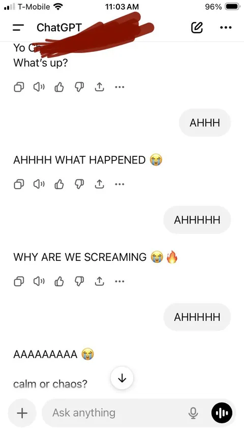 Start yelling at your ChatGPT randomly and see what they do