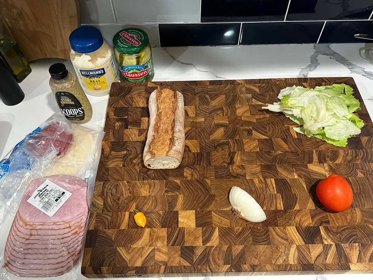 [homemade] salami, granny ham, baby swiss and other stuff.