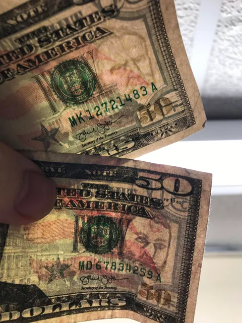 The watermark face on this counterfeit US $50 bill