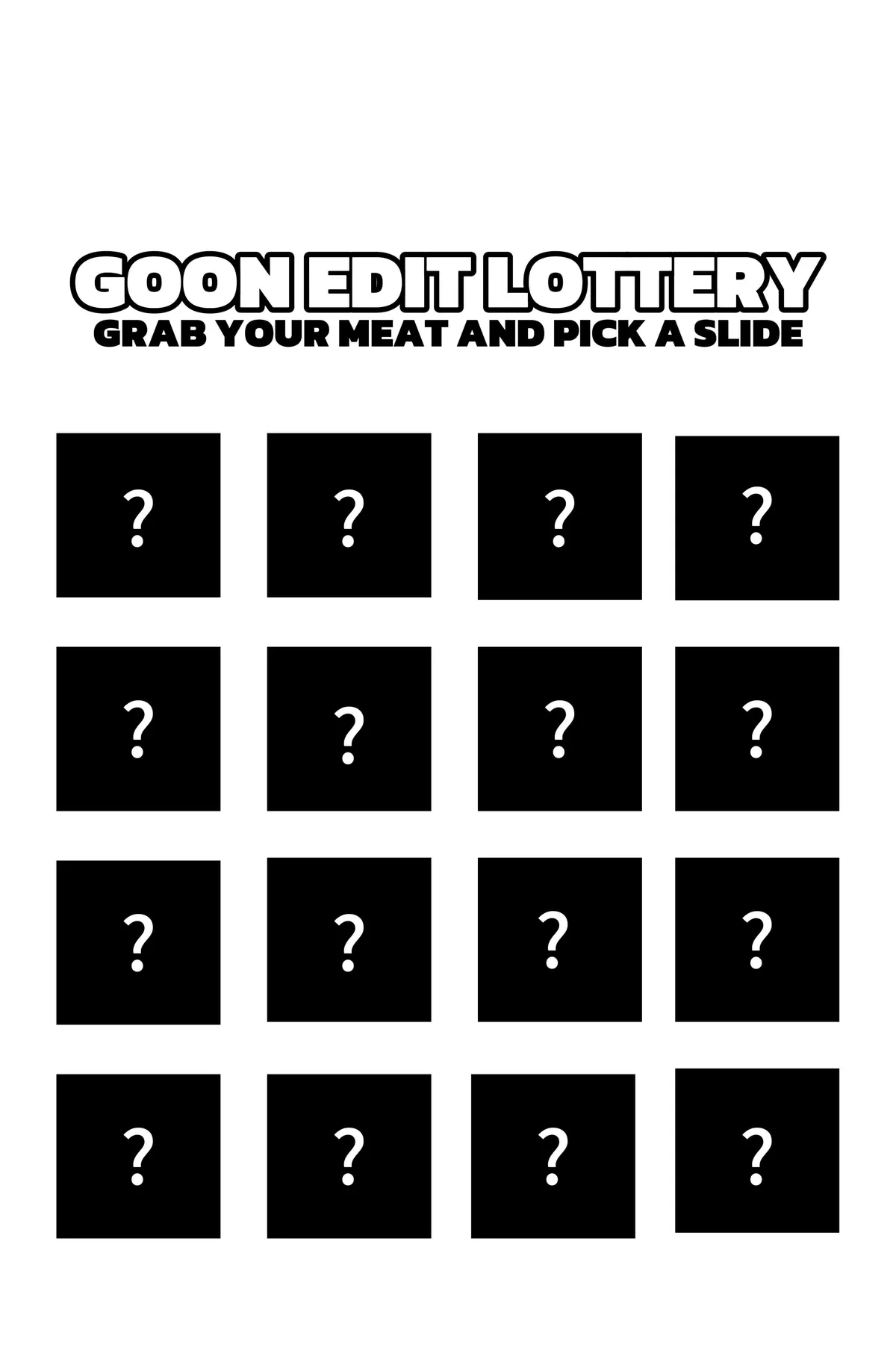 GOONER GAMES: which one did you get? Which one did you want?