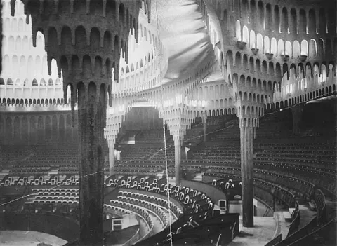 The Expressionist 'Großes Schauspielhaus' (Great Theatre) in Berlin, Germany, by Hans Poelzig. Opened in 1919, it was heavily damaged in WWII before finally being demolished in 1988 [building]