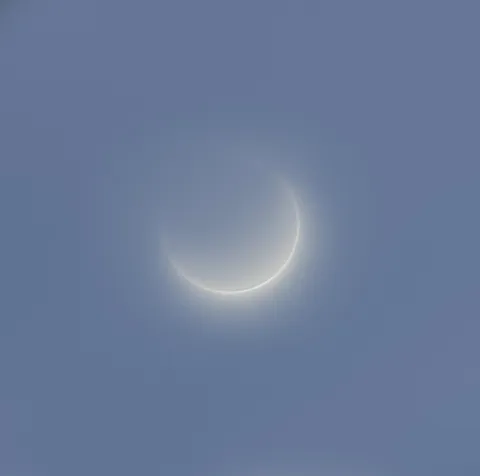 Risked melting my telescope today to get this photo of Venus backlit by the sun. This is one of the rare times you can clearly see Venus has an atmosphere from Earth- as it is illuminated when the rest of the planet is in shadow. The sun was less than 5 degrees away.