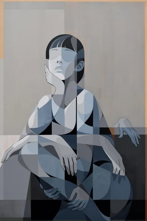 Waiting For The Light, Eric Pause (me), Acrylic painting on canvas, 2024